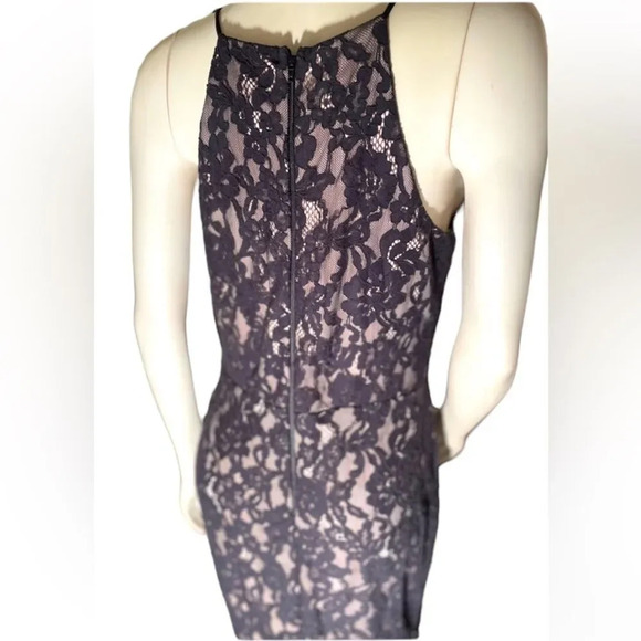 BLACK LACE OVERLAY FLOOR LENGTH TEIRED RUFFLED MERMAID GOWN BY WINDSOR SIZE L - Picture 13 of 14